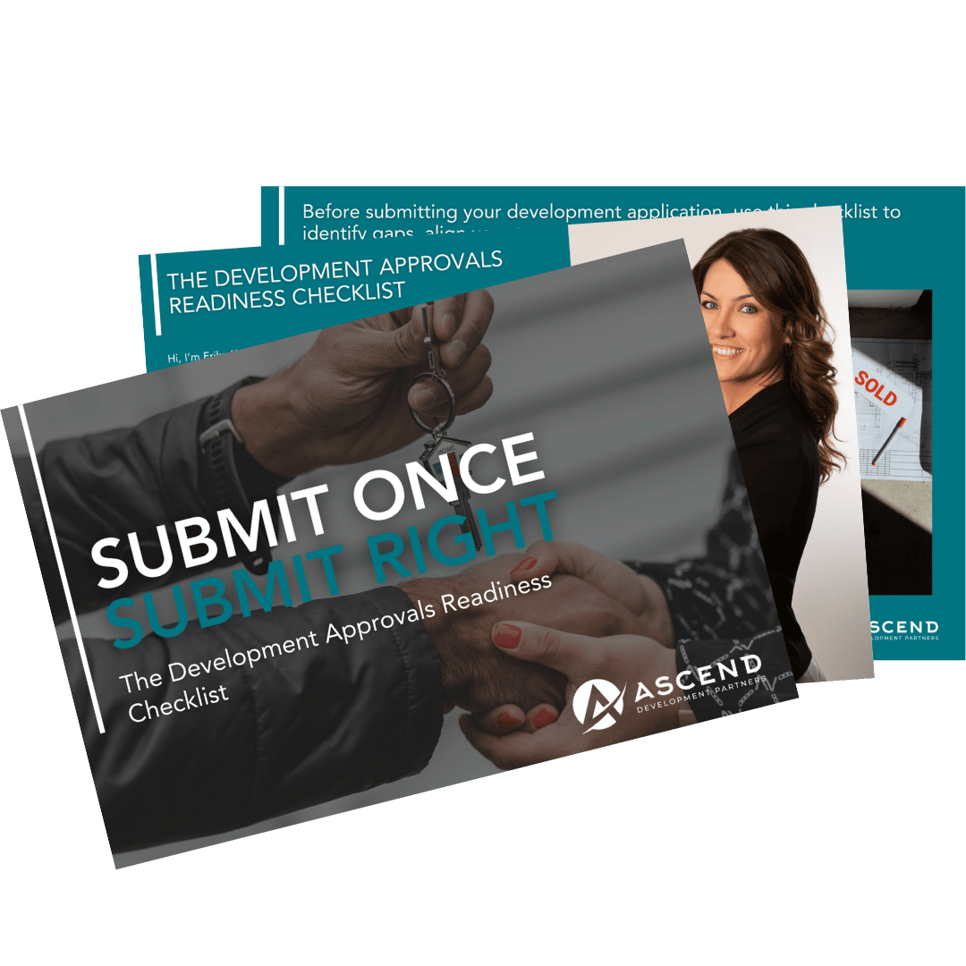 Ascend Development Partners' free checklist guide titled Submit Once Submit Right for development approvals readiness
